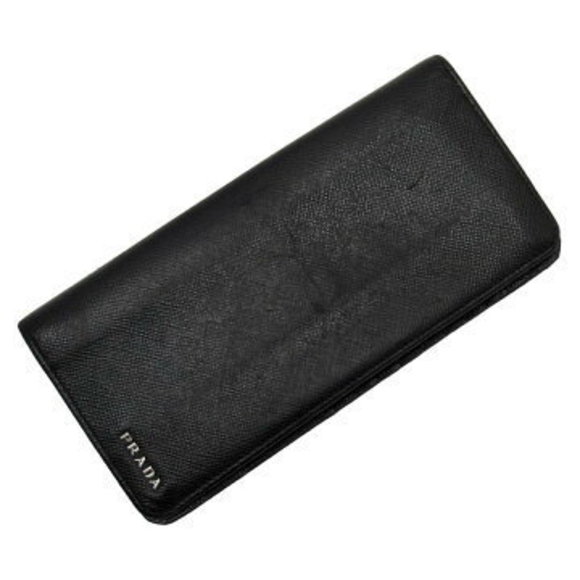 Prada Fold Long Wallet Nero Black Saffiano Leather - Picture 1 of 3